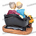 Peaceful Resin Reading Grandma and Grandpa Toy Desktop Doll