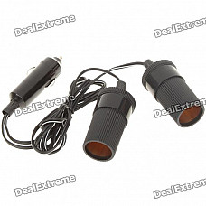 1 to 2 Way Car Cigarette Lighter Charger Socket Splitter Cable (73cm-Length)