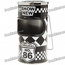 Cool Mini Trash Can with Ashtray - Black + White