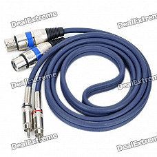 Dual RCA Male to Dual Cannon Female Audio Adapter Cable (152CM-Length)