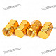 M12(12mm) Universal Fashion Car Tire Valve Caps - Gold (4-Piece Pack)