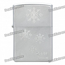 Genuine Zippo Copper Snowflake Pattern Fuel Lighter - Silver