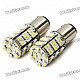 1157 BAY15D 3.25W 6500K 216-Lumen 54x3528 SMD LED White Light Bulbs for Car - Pair (12V)