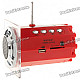 Stylish 1.5" LED Portable USB Rechargeable MP3 Player Speaker w/ FM/USB/SD/TF - Red