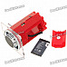 Stylish 1.5" LED Portable USB Rechargeable MP3 Player Speaker w/ FM/USB/SD/TF - Red