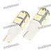 T10 0.84W 9-SMD 5050 LED 170LM 8000K White Light Bulbs for Car (Pair)