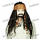 Halloween Costume Caribbean Pirate Jack Sparrow Wig w/ Beards - Black + Brown