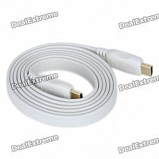 1080P HDMI V1.4 Male to Male Gold Plated Plug Flat Connection Cable - White (1.5M-Length)